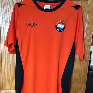 Umbro Orange and Black Kids Soccer Jersey with Holland Crest